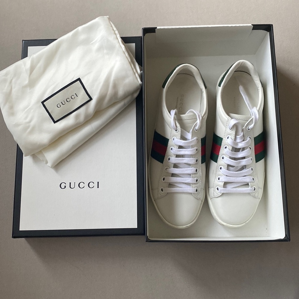 GUCCI Women’s Calfskin Crocodile ACE SNEAKER UK SIZE 37 US SIZE 7